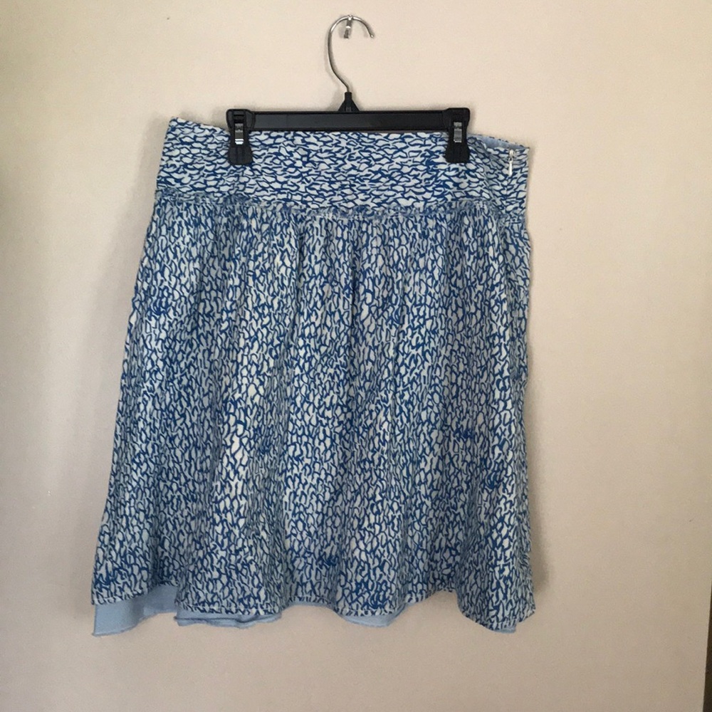 Blue patterned skirt